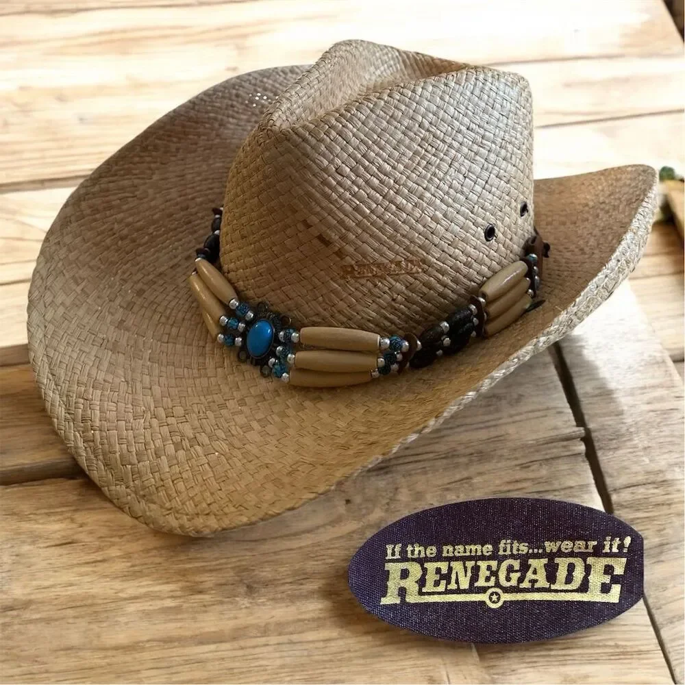 Renegade Made In The USA Unisex Western Straw Hat Removable Band